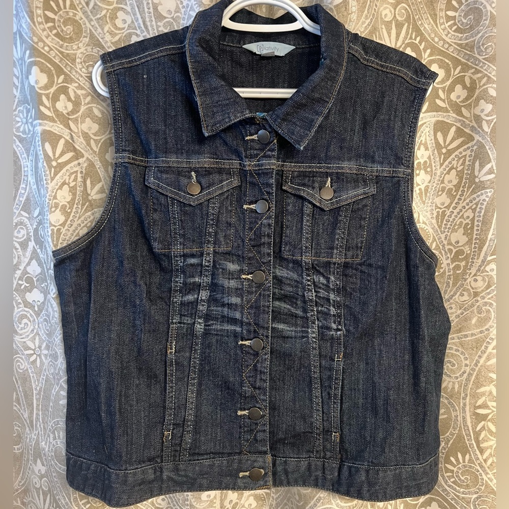 Dark Denim Button-Up Vest